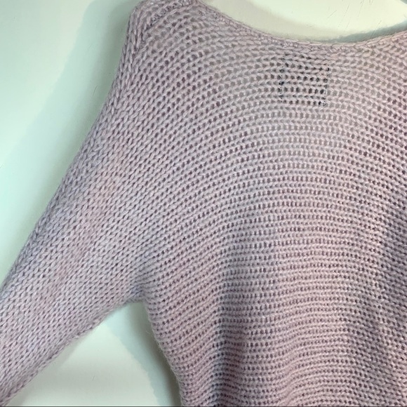 American Eagle Lavender Oversize Wool Mohair Crochet Sweater - Picture 10 of 11